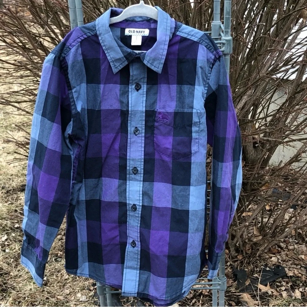 Old Navy purple plaid